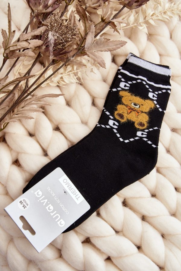 Black Socks in Hosiery, Legwear, Stockings And Tights For Women with Cotton, Spandex and Polyamide