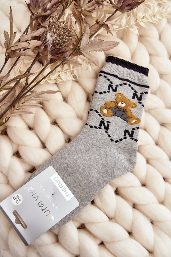 Grey Socks.Cotton, Spandex and Polyamide