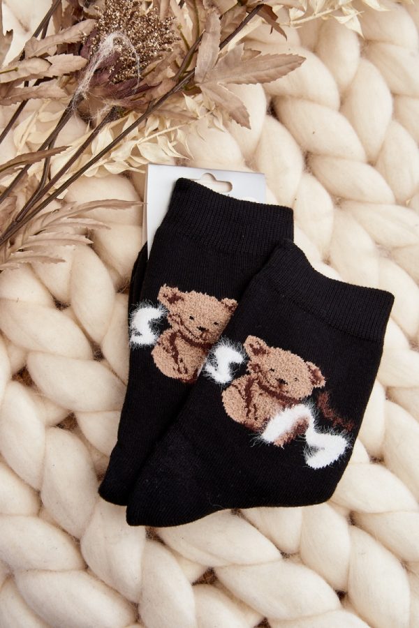 Black Socks in Hosiery, Legwear, Stockings And Tights For Women with Cotton, Spandex and Polyamide