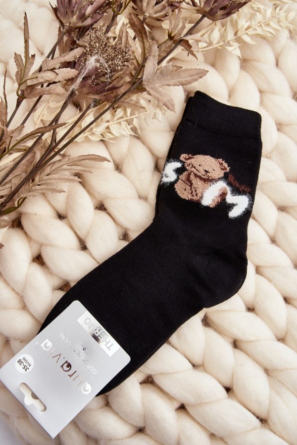 Black Socks in Hosiery, Legwear, Stockings And Tights For Women with Cotton, Spandex and Polyamide