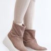 Beige Buskin Boots in Women`s Ankle Boots & Booties with Fabric, Warmers, Footbed, Upper Height, Heel Height and Platform Height