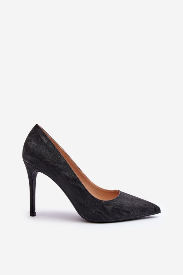 Black High Heels in High Heels with Fabric, Footbed, Upper Height and Heel Height