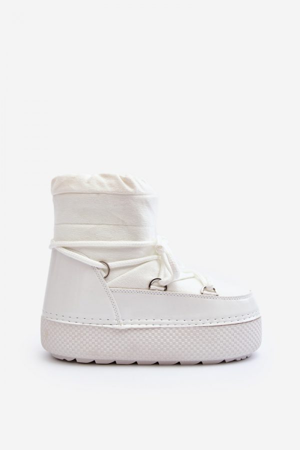 White Snow Boots in Women`s Ankle Boots & Booties with Fabric, Warmers, Footbed, Upper Height and Platform Height