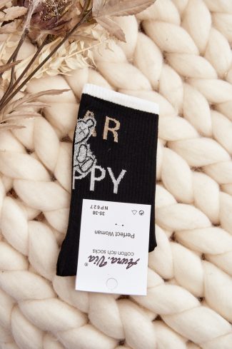 Black Socks in Hosiery, Legwear, Stockings And Tights For Women with Cotton, Spandex and Polyamide