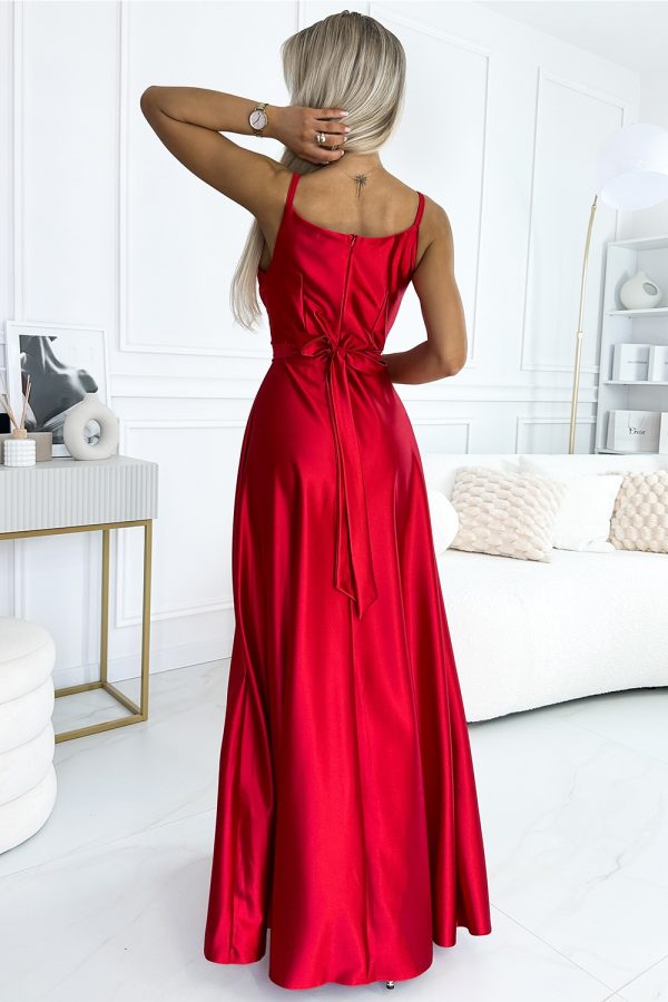 Red Long Dress in Evening Dresses with Spandex and Polyester