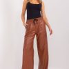 Brown Trousers in Casual Pants For Women with Spandex and Polyester