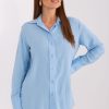 Blue Long Sleeve Shirt in Shirts For Women with Viscose