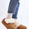 Brown Slippers in Slippers For Women with Fabric, Warmers, Footbed and Platform Height