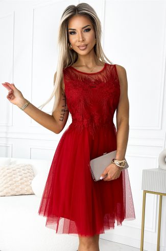 Red Evening Dress in Evening Dresses with Spandex and Polyester