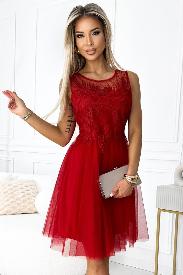 Red Evening Dress in Evening Dresses with Spandex and Polyester