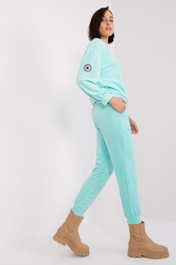 Green Set in Pants, Trousers, Shorts with Spandex and Polyester