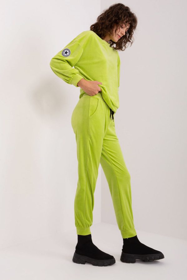 Green Set in Pants, Trousers, Shorts with Spandex and Polyester