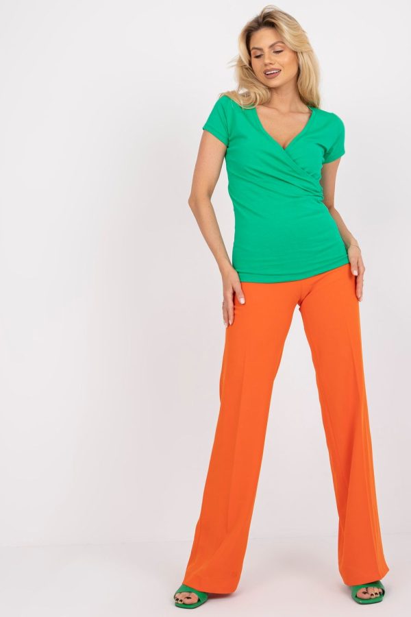 Green Blouse in Women`s Blouses, Tunics with Cotton and Spandex