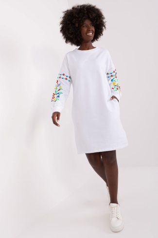 White Daydress in Day Dresses with Cotton and Spandex