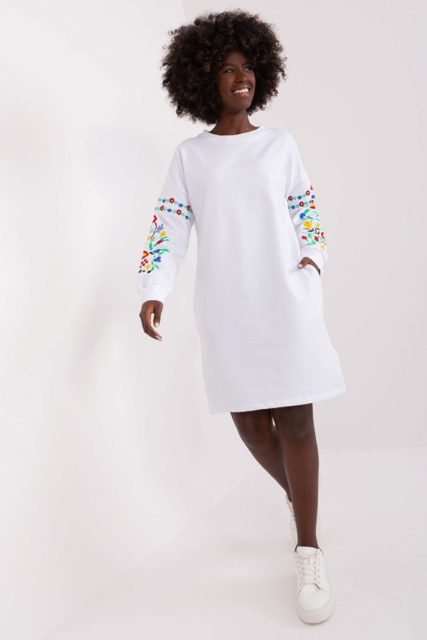 White Daydress in Day Dresses with Cotton and Spandex