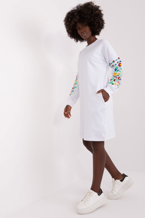 White Daydress in Day Dresses with Cotton and Spandex