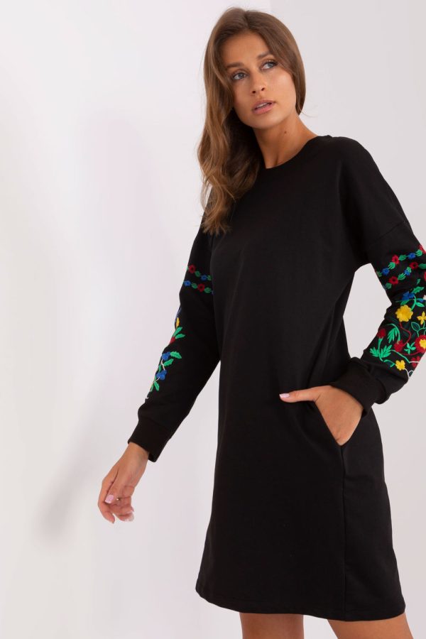 Black Daydress in Day Dresses with Cotton and Spandex