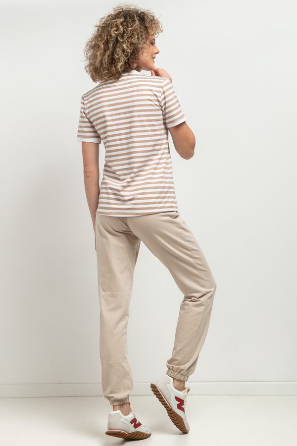 Beige Blouse 5 in Cotton and Spandex