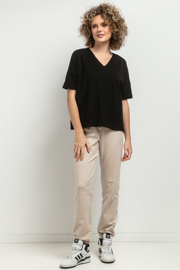 Black Blouse 4 in Cotton and Spandex