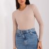 Beige Blouse in Women`s Blouses, Tunics with Cotton and Spandex