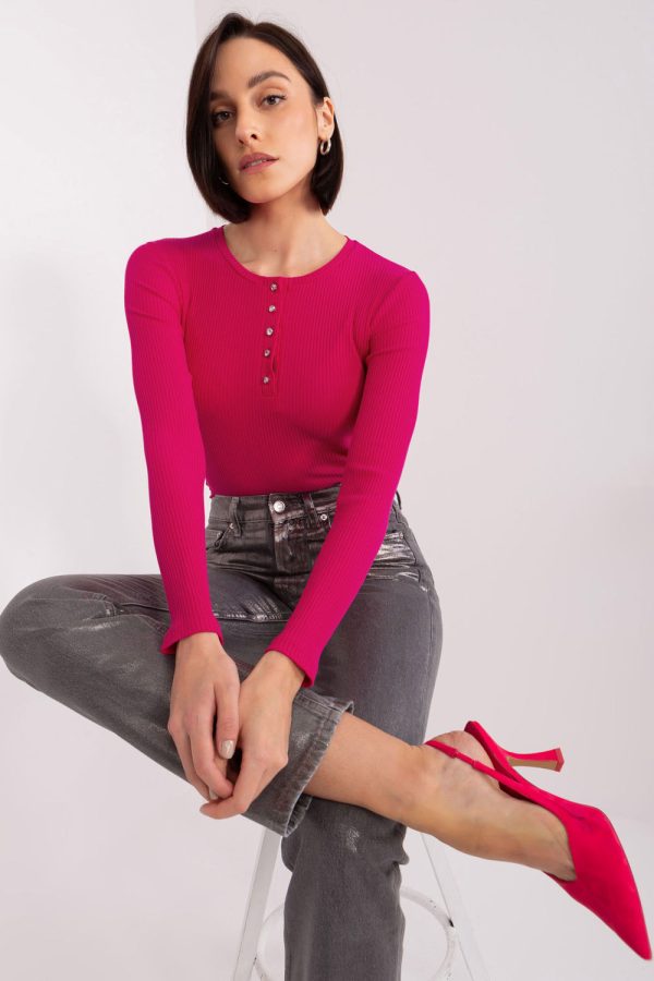 Pink Blouse in Women`s Blouses, Tunics with Cotton and Spandex