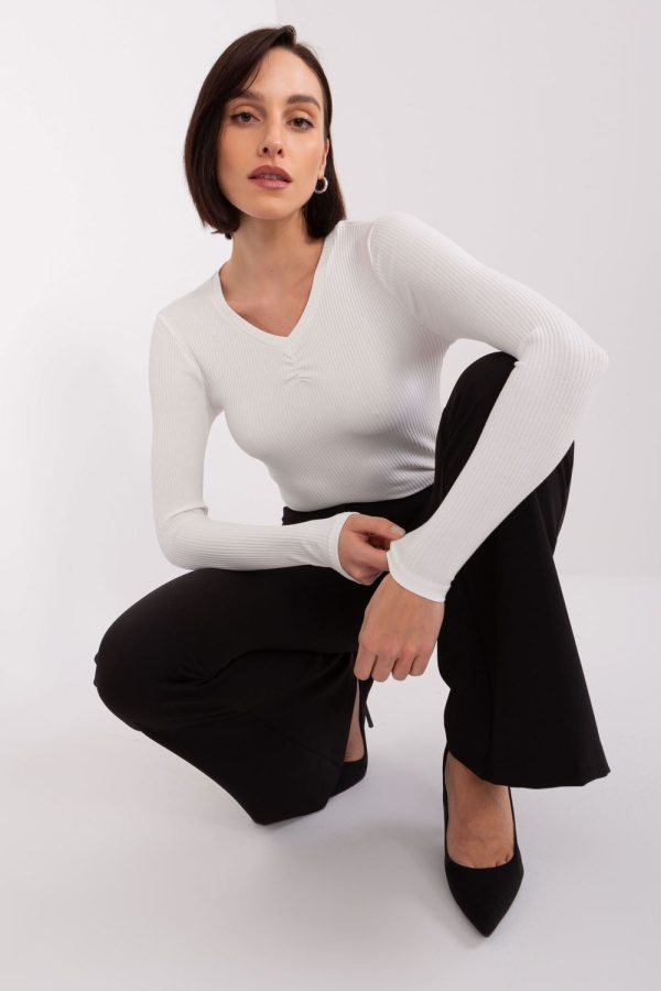 Beige Blouse in Women`s Blouses, Tunics with Cotton and Spandex