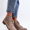 Beige Boots in Women`s Ankle Boots & Booties with Fabric, Footbed and Upper Height