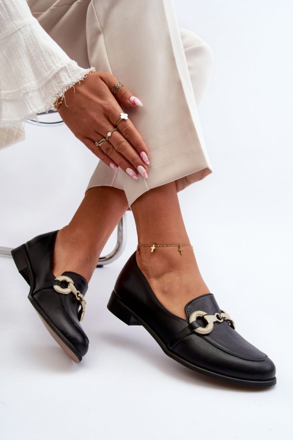 Black Mocassin in Moccasins, Loafers with Fabric, Footbed, Upper Height and Heel Height