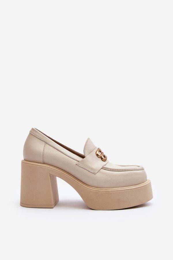 Beige Heeled Low Shoes in Women`s Ankle Boots & Booties with Fabric, Footbed, Upper Height, Heel Height and Platform Height