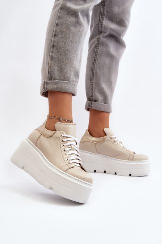 Beige Sport Shoes in Women`s Athletic Shoes, Trainers, Sneakers with Fabric, Footbed, Upper Height, Heel Height and Platform Height