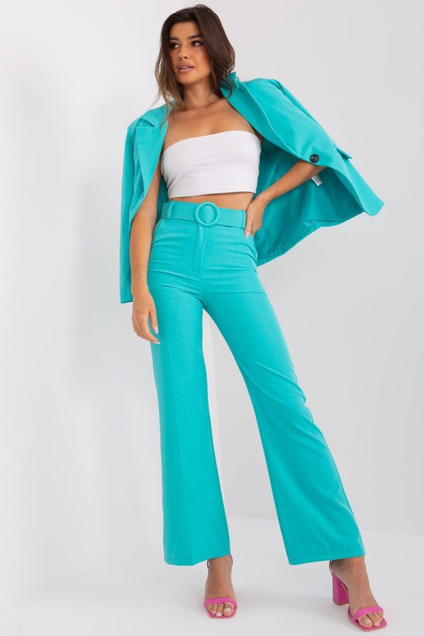 Blue Women Trousers in Pants, Trousers, Shorts with Spandex and Polyester