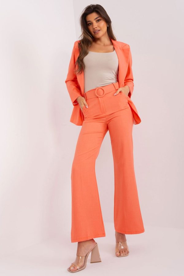 Orange Women Trousers in Pants, Trousers, Shorts with Spandex and Polyester