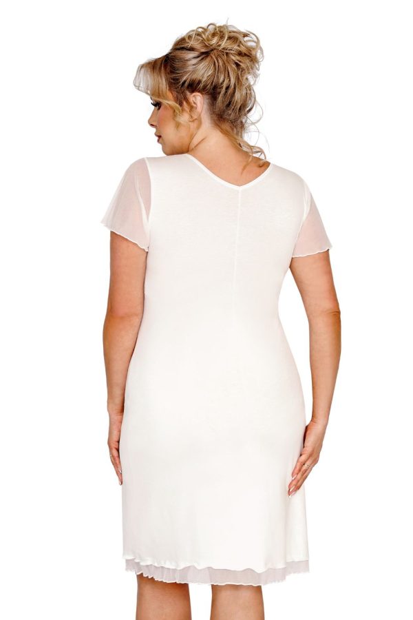 Beige Nightshirt in Plus Size Nightwear with Spandex, Polyamide and Viscose