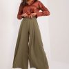 Green Culottes in Pants, Trousers, Shorts with Spandex and Polyester