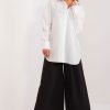 White Long Sleeve Shirt in Shirts For Women with Cotton, Spandex and Polyester