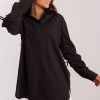 Black Long Sleeve Shirt in Shirts For Women with Cotton, Spandex and Polyester