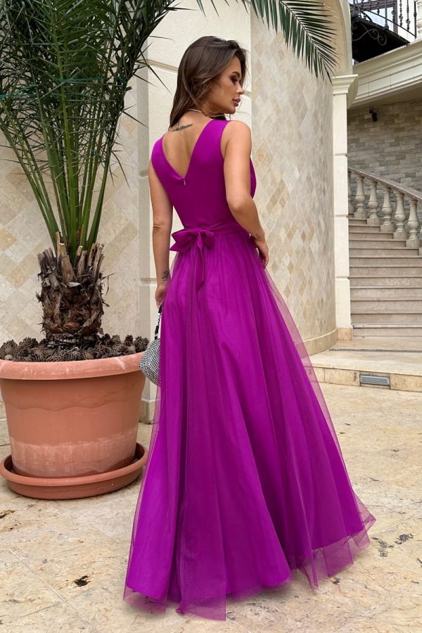Violet Long Dress in Evening Dresses with Polyester and Viscose