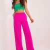 Pink Women Trousers in Pants, Trousers, Shorts with Spandex and Polyester