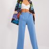 1016880 Blue Women Trousers in Pants, Trousers, Shorts with Spandex and Polyester