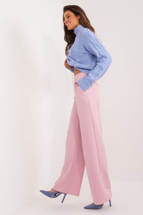 Pink Women Trousers in Pants, Trousers, Shorts with Spandex and Polyester