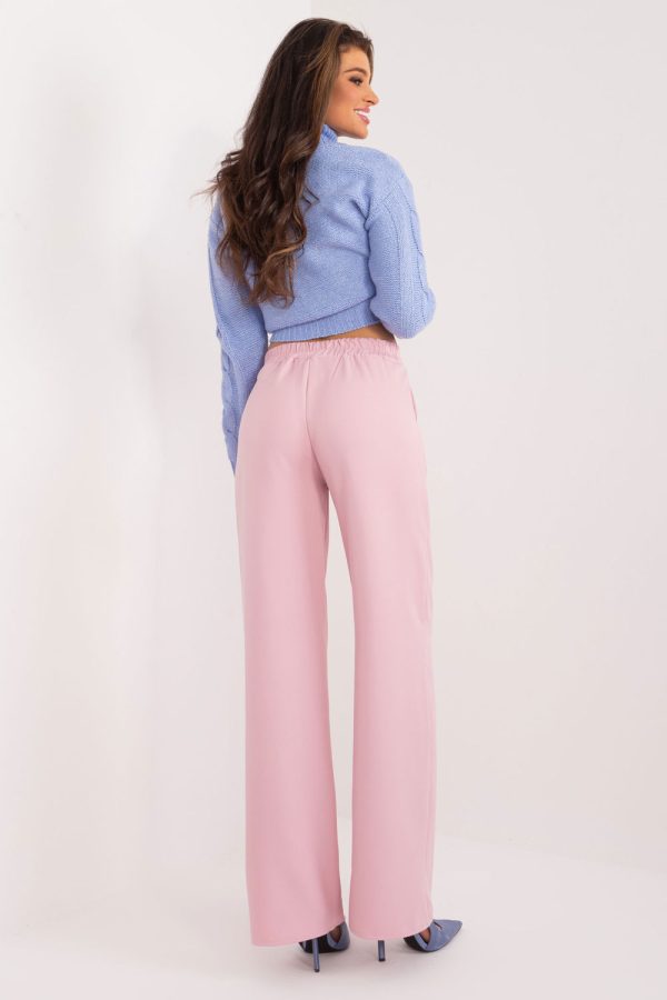 Pink Women Trousers in Pants, Trousers, Shorts with Spandex and Polyester