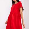 Red Daydress in Day Dresses with Cotton and Spandex
