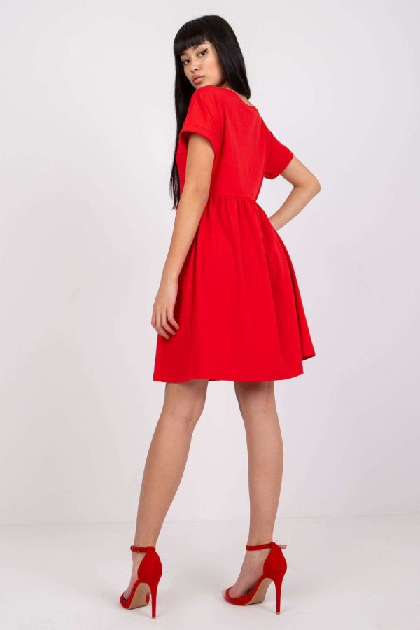 Red Daydress in Day Dresses with Cotton and Spandex