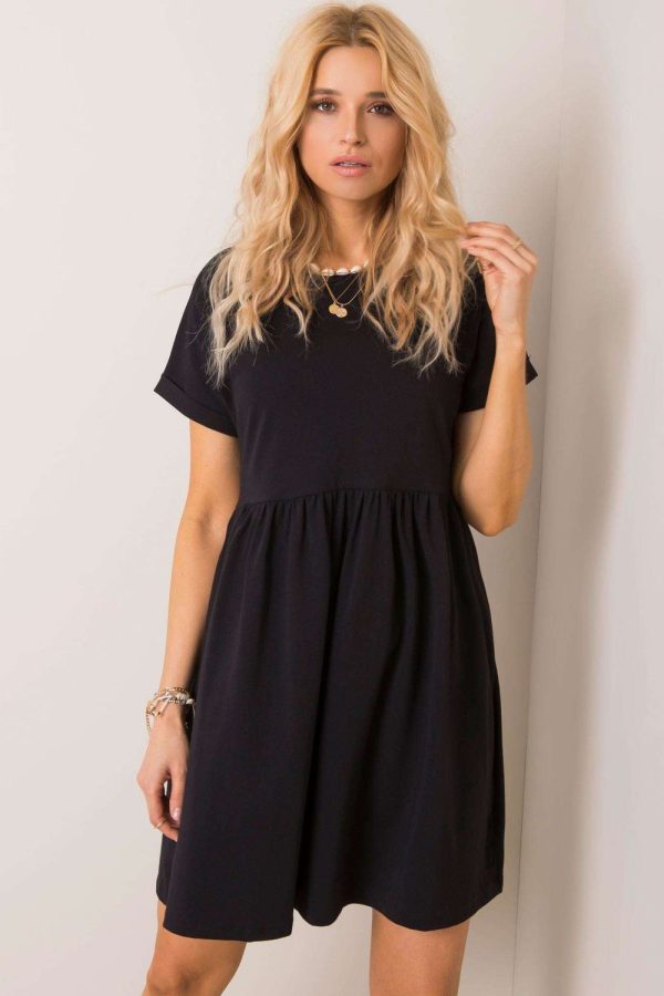 Black Daydress in Day Dresses with Cotton and Spandex