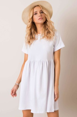 White Daydress in Day Dresses with Cotton and Spandex