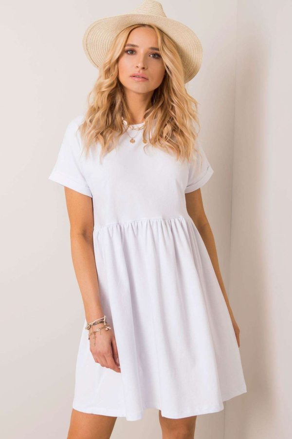 White Daydress in Day Dresses with Cotton and Spandex
