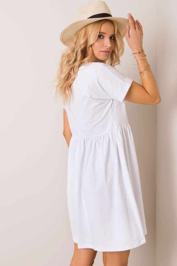 White Daydress in Day Dresses with Cotton and Spandex