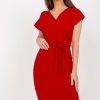 Red Daydress in Day Dresses with Cotton and Spandex