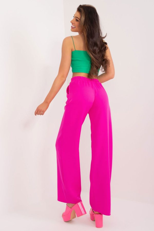Pink Women Trousers in Pants, Trousers, Shorts with Spandex and Polyester