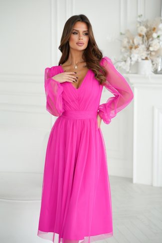 Pink Evening Dress in Evening Dresses with Polyester and Viscose